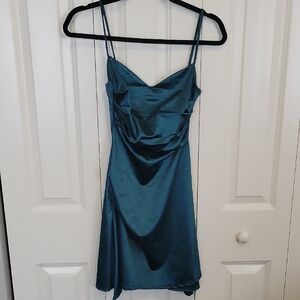 Windsor Teal Spaghetti Strap Dress